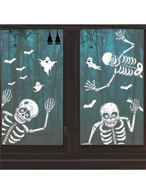 140PCS Halloween Window Clings Decor for Halloween Decorations, Double Side